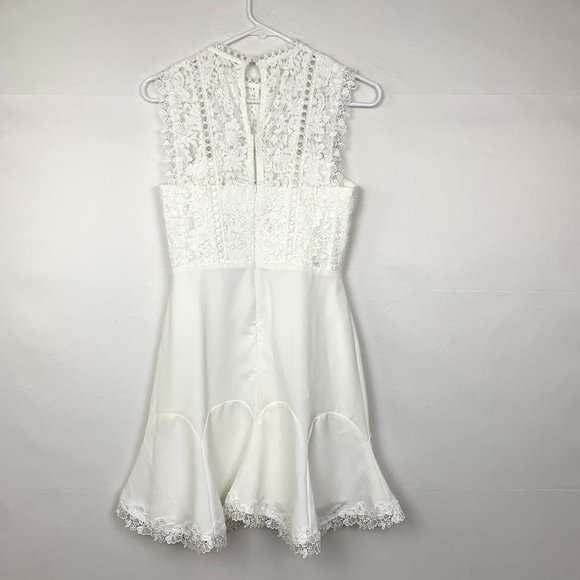 NWT HEARTLOOM Cammie Sleeveless Lace Mini Dress Eggshell White XS - Picture 6 of 10